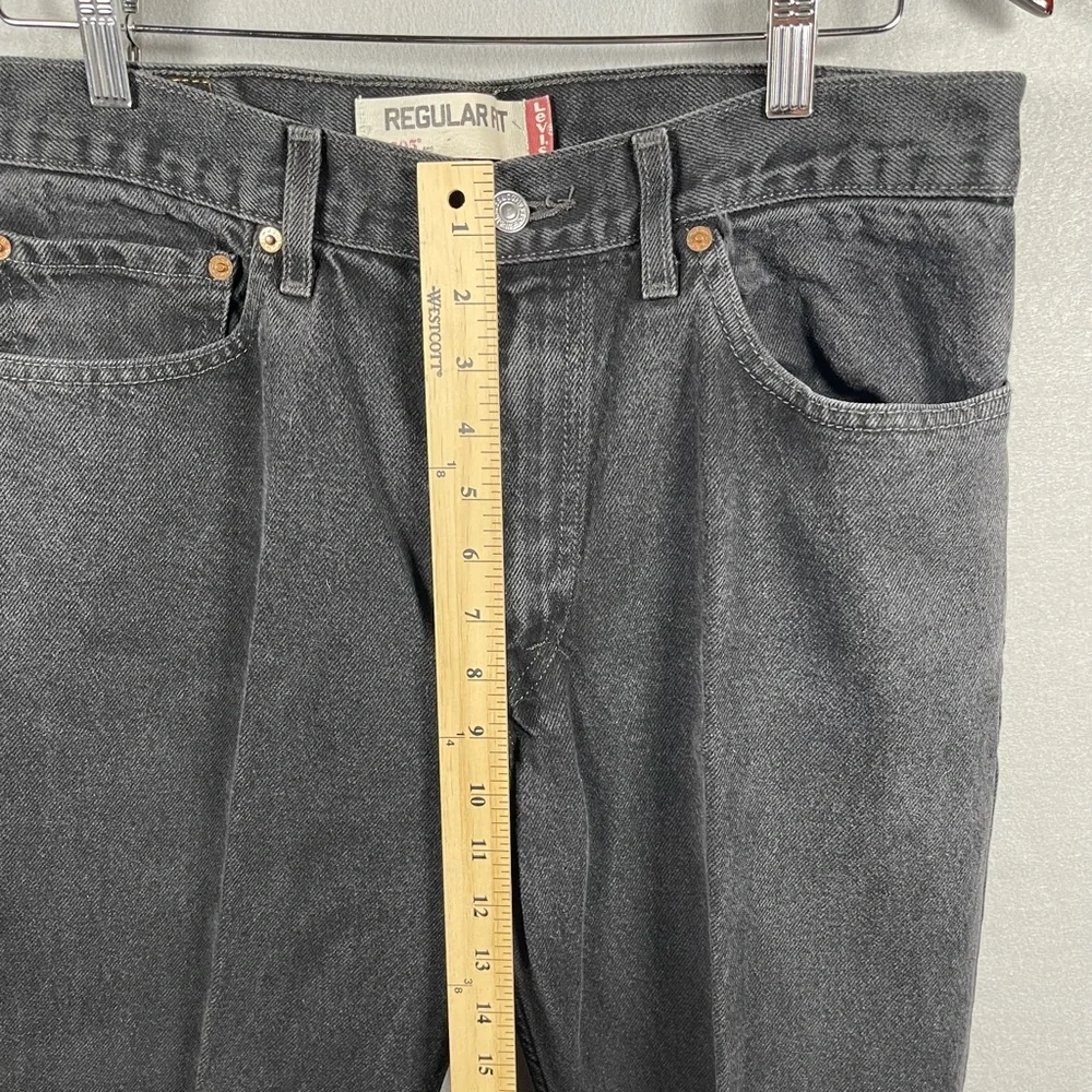 Levis 505 Mens W34 L34 Regular Fit Faded Black Wash Denim Jeans Straight